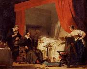 Alexandre-Evariste Fragonard Cardinal Mazarin at the Deathbed of Eustache Le Sueur France oil painting artist
